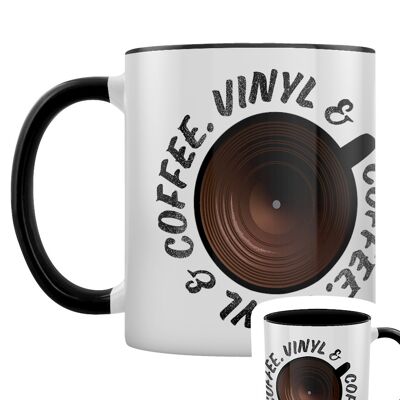 Kaffee & Vinyl Schwarzer zweifarbiger Innenbecher