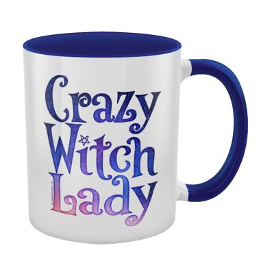Tazza interna bicolore Crazy Witch Lady blu