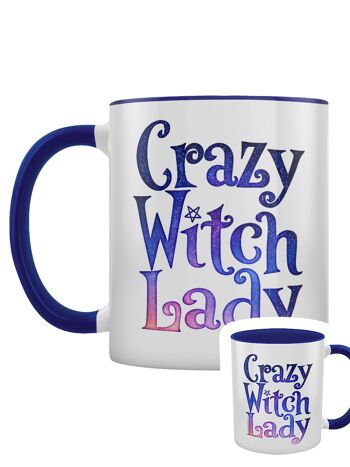 Tasse intérieure 2 tons Crazy Witch Lady Blue 2