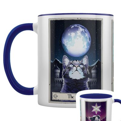 Deadly Tarot Felis - La lune, le soleil et l'étoile Mug intérieur bleu 2 tons