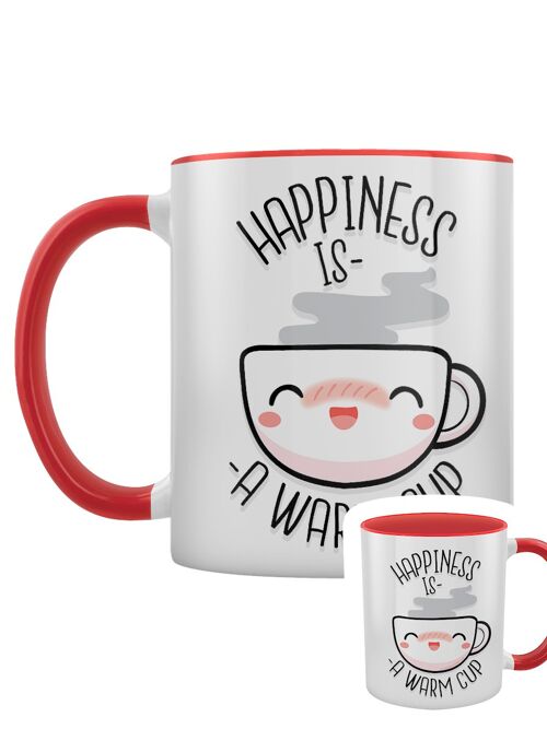 Happiness Is A Warm Cup Red Inner 2-Tone Mug