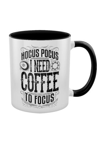 Hocus Pocus I Need Coffee To Focus Mug intérieur noir 2 tons 2