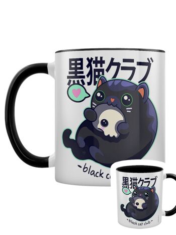 Kawaii Coven Black Cat Club Mug intérieur 2 tons noir 1