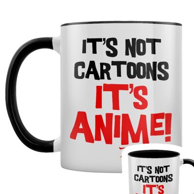 It's Not Cartoons It's Anime Mug intérieur 2 tons noir
