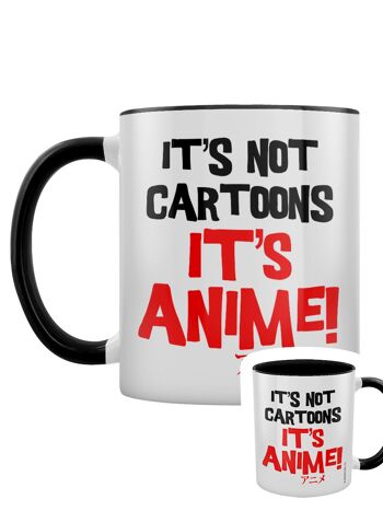 It's Not Cartoons It's Anime Mug intérieur 2 tons noir 1