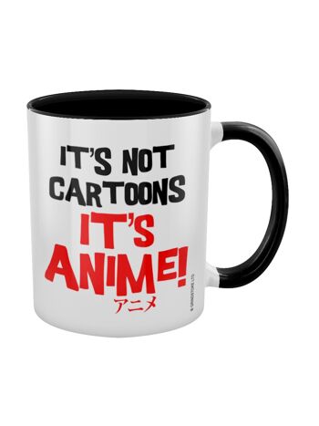 It's Not Cartoons It's Anime Mug intérieur 2 tons noir 2
