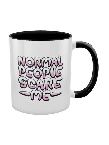 Mio Moon Normal People Scare Me Mug intérieur 2 tons noir 3