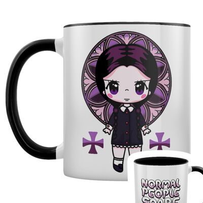 Mio Moon Normal People Scare Me Black Inner 2-Tone Mug