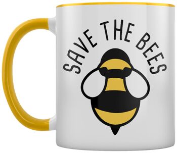 Save The Bees Mug intérieur jaune 2 tons 3