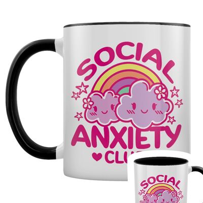 Social Anxiety Club Mug intérieur 2 tons noir