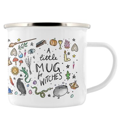 Una pequeña taza para taza de esmalte de brujas