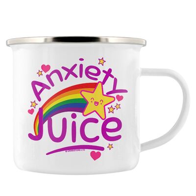 Tasse en émail de jus d'anxiété