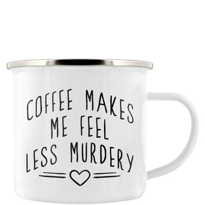 Tazza smaltata del caffè mi fa sentire meno omicida