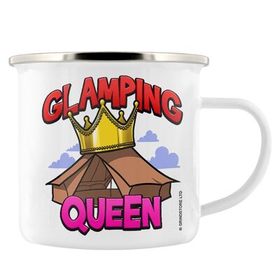 Taza de esmalte Glamping Queen