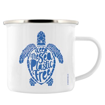 Keep The Sea Plastic Free Enamel Mug