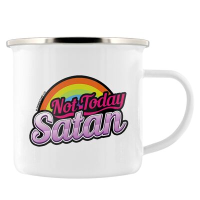 Not Today Satan Enamel Mug