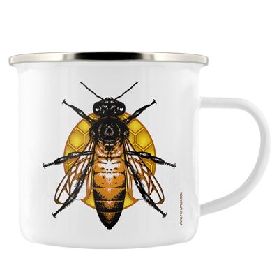 Tasse en émail reine des abeilles