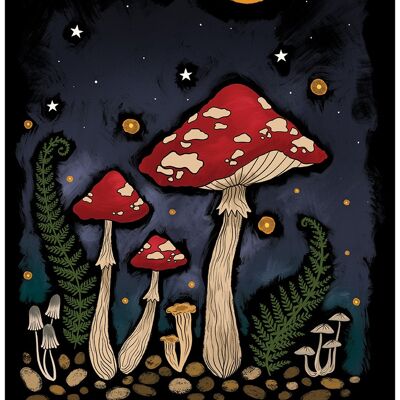 Magical Mushrooms Still Growing Mini Poster