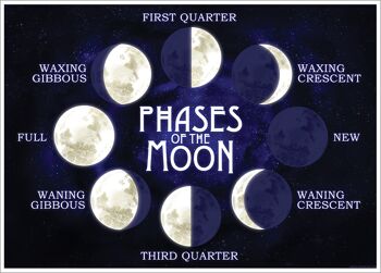 Mini affiche des phases de la lune