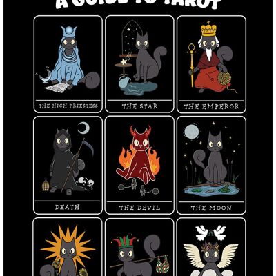Spooky Cat Un guide du tarot Mini Poster
