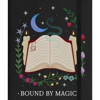 Gebunden von Magic Black A5 Hardcover Notizbuch