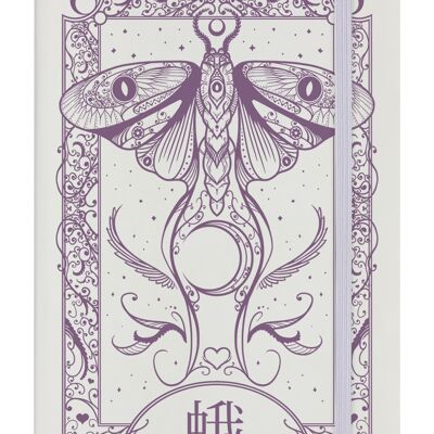 Cryptic Moth Cream A5 Notizbuch mit festem Einband