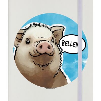 Süßes, aber missbräuchliches Schwein – Bellend Cremefarbenes A5-Notizbuch mit festem Einband