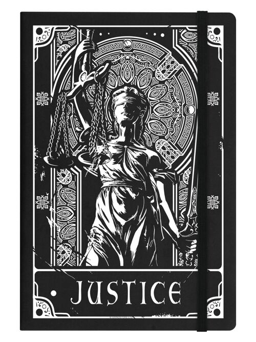 Deadly Tarot - Justice Black A5 Hard Cover Notebook