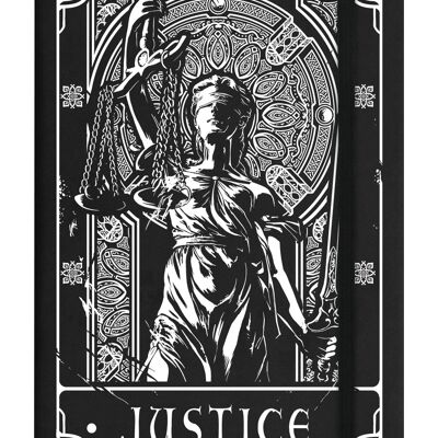 Deadly Tarot - Justice Black A5 Hard Cover Notebook