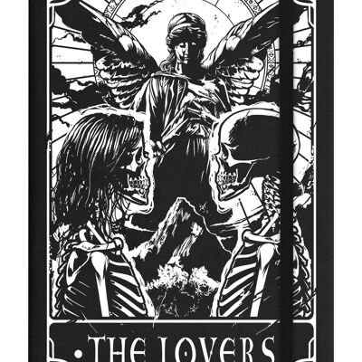 Tödliches Tarot – The Lovers Schwarzes A5-Notizbuch mit festem Einband