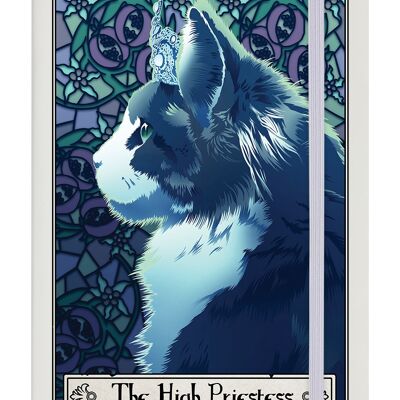 Deadly Tarot Felis - The High Priestess Cream A5 Hard Cover Notebook