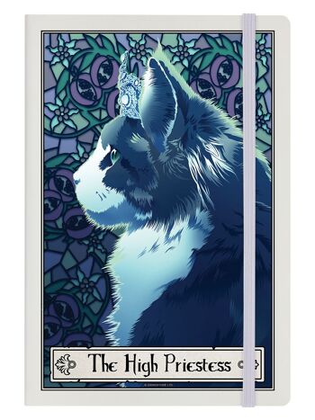 Deadly Tarot Felis - The High Priestess Cream A5 Carnet de notes à couverture rigide 1