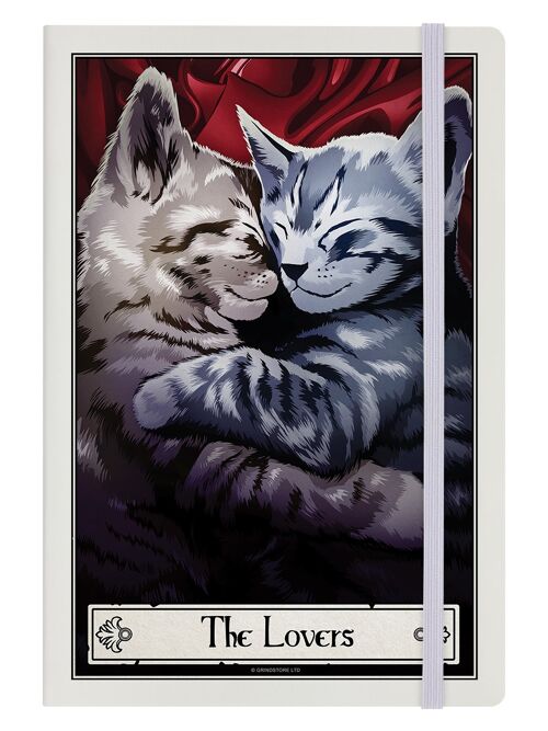 Deadly Tarot Felis - The Lovers Cream A5 Hard Cover Notebook