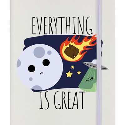 Everything Is Great Cream A5 Hard Cover Notebook