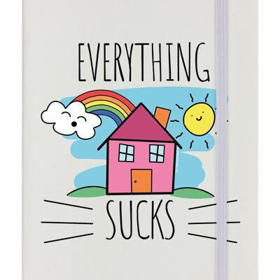 Everything Sucks Cream A5 Hard Cover Notebook
