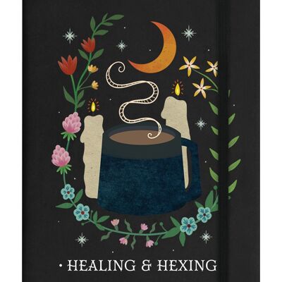 Cuaderno de tapa dura A5 negro de Healing & Hexing