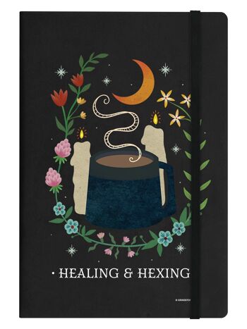 Healing & Hexing Carnet de notes à couverture rigide A5 noir 1