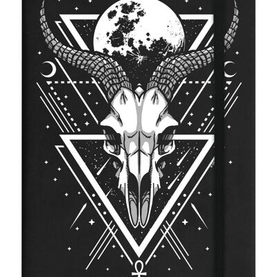 Carnet de notes à couverture rigide Lunar Skull Noir A5