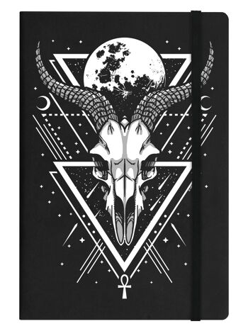 Carnet de notes à couverture rigide Lunar Skull Noir A5 1