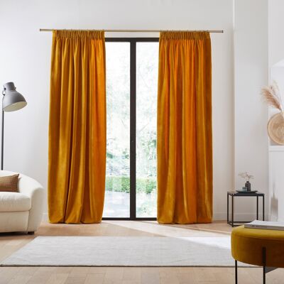 Cortina de cinta adhesiva ocre DARIO 134x280cm