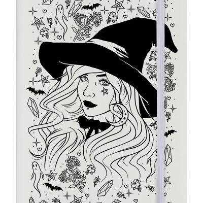 Psychic Witch Cream A5 Notizbuch mit festem Einband