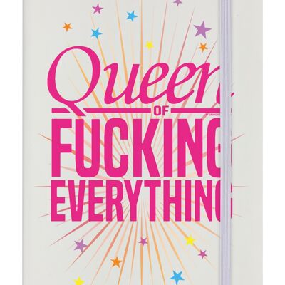Queen of Fucking Everything Cremefarbenes A5-Notizbuch mit festem Einband