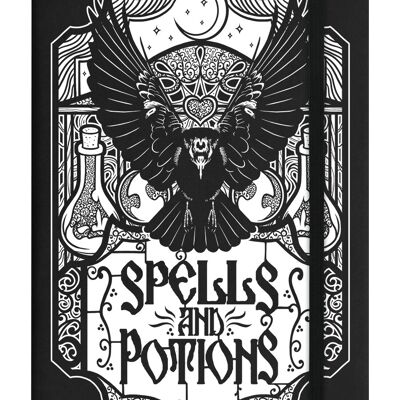 Spells & Potions Carnet de notes A5 à couverture rigide noir
