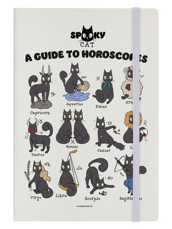 Spooky Cat A Guide To Horoscopes Carnet de notes crème A5 à couverture rigide 1