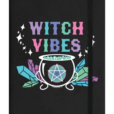 Witch Vibes Schwarzes A5-Notizbuch mit festem Einband