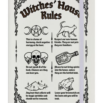 Hausregeln der Hexen, cremefarbenes A5-Notizbuch mit festem Einband