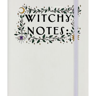 Carnet de notes à couverture rigide A5 crème Witchy Notes