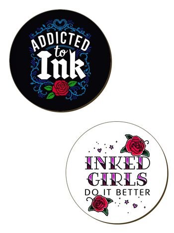 Ensemble de 4 sous-verres Addicted To Ink 2