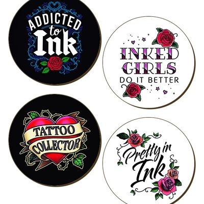 Ensemble de 4 sous-verres Addicted To Ink