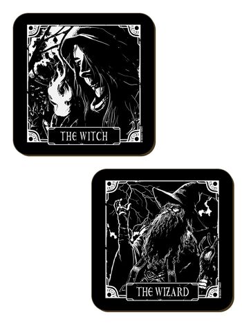 Deadly Tarot - The Wizard, The Warlock, The Sorceress & The Witch Ensemble de 4 sous-verres 3